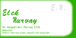 elek murvay business card